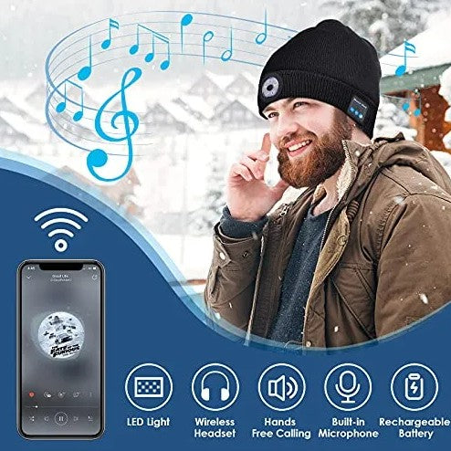 Gorro Reproductor de música con Linterna Integrada