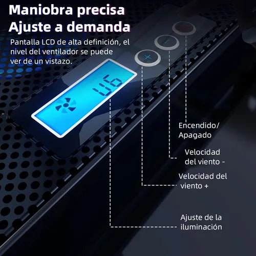 Cooler para Laptop con 6 Ventiladores – Ultra Enfriamiento y Soporte Ajustable