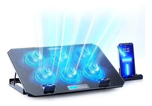 Cooler para Laptop con 6 Ventiladores – Ultra Enfriamiento y Soporte Ajustable