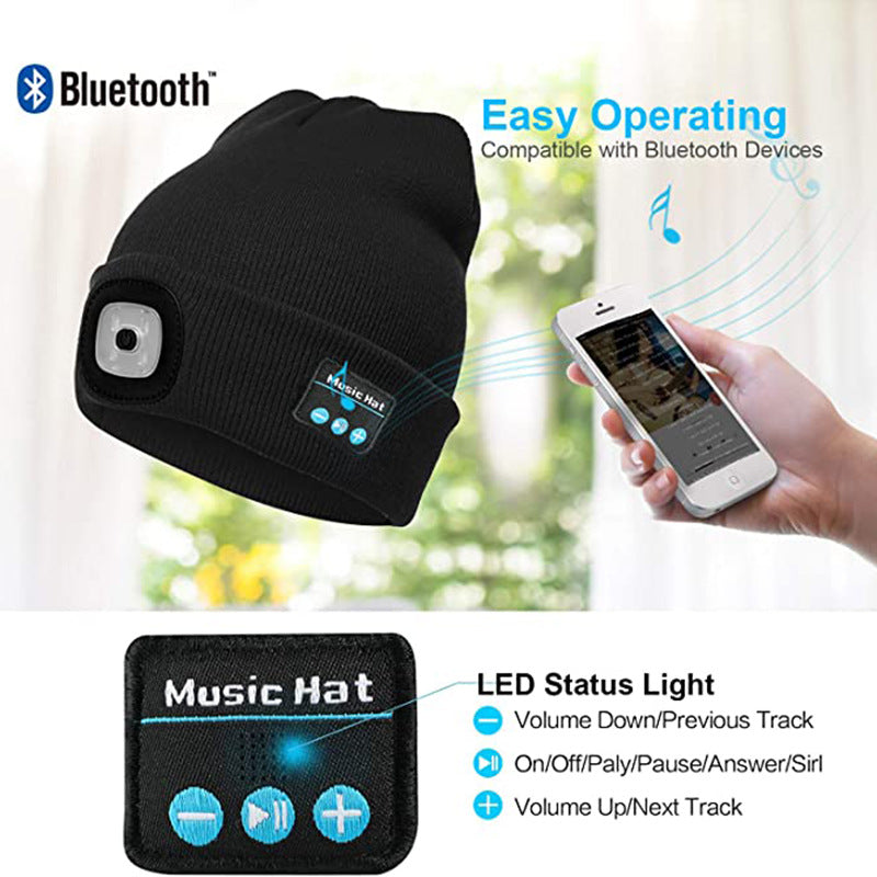Gorro Reproductor de música con Linterna Integrada