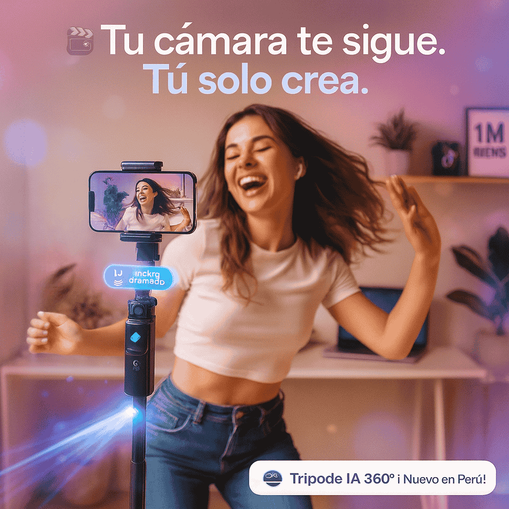 Trípode C17 - Inteligente 360° con Seguimiento Facial IA – Graba Sin Ayuda Como un Profesional - TEKNOLANT